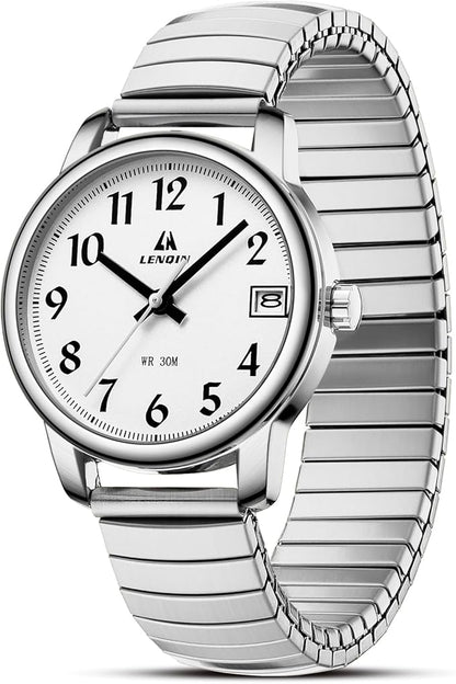 LN LENQIN Reloj Mujer Elasticay Relojes Mujeres De Acero Inoxidable Reloj A Prueba de Agua para Las Mujeres AnalóGico Cuarzo Relojes de MuñEca Banda de ExpansióN