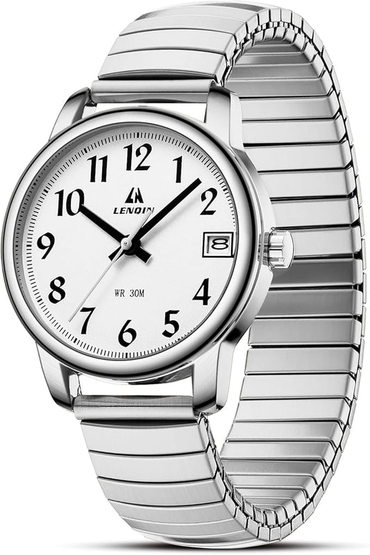 LN LENQIN Reloj Mujer Elasticay Relojes Mujeres De Acero Inoxidable Reloj A Prueba de Agua para Las Mujeres AnalóGico Cuarzo Relojes de MuñEca Banda de ExpansióN