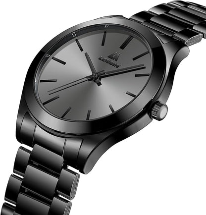 LN LENQIN Reloj Hombre Relojes De Acero Inoxidable para Hombres Relojes De Pulsera Impermeables para Hombres Reloj De Cuarzo Analógico De Diseño De Negocios De Moda