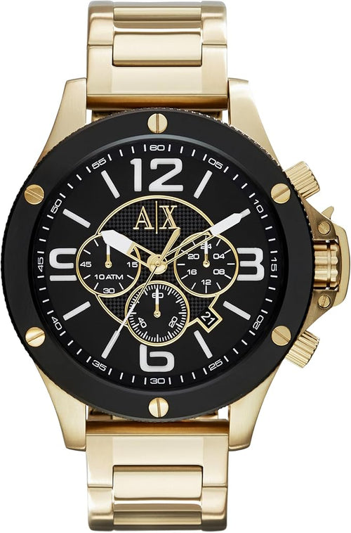 Armani Exchange Reloj hombre, Movimiento cronógrafo de cuarzo y caja de 48mm con correa de acero inoxidable