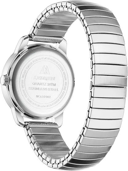 LN LENQIN Reloj Mujer Elasticay Relojes Mujeres De Acero Inoxidable Reloj A Prueba de Agua para Las Mujeres AnalóGico Cuarzo Relojes de MuñEca Banda de ExpansióN