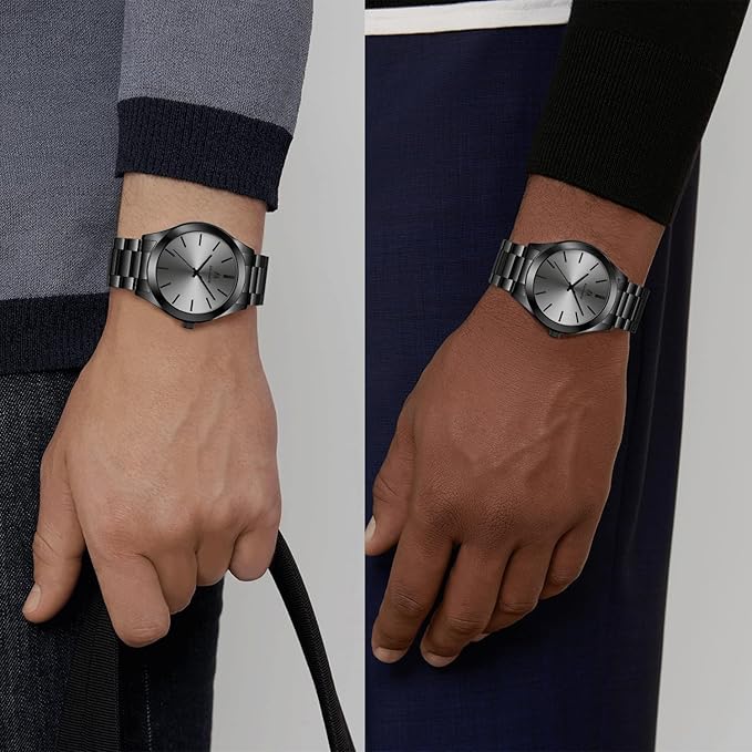 LN LENQIN Reloj Hombre Relojes De Acero Inoxidable para Hombres Relojes De Pulsera Impermeables para Hombres Reloj De Cuarzo Analógico De Diseño De Negocios De Moda