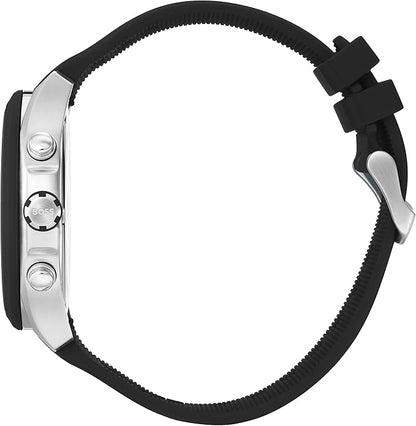BOSS Reloj Cronógrafo de Cuarzo para Hombre 44 mm Colección VELOCITY con Correa de Silicona, Función de Fecha, 3 Subesferas, Resistencia al Agua 5ATM