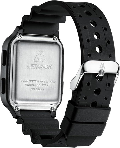 LN LENQIN Reloj Hombres Relojes Digitales para Hombres 50m Relojes Deportivos Impermeables Relojes de Muñeca para Hombres con Luz de Fondo/Temporizador/Alarma/Fecha LED