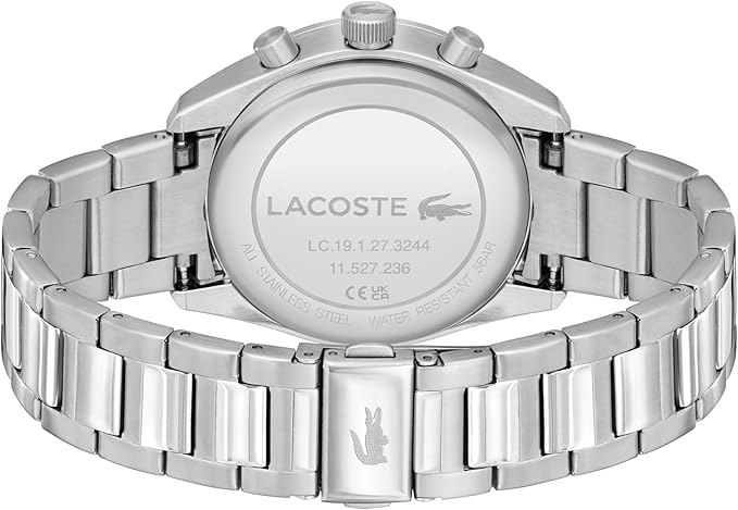 Lacoste Reloj Cronógrafo de Cuarzo Colección Boston para Hombre con Pulsera de Cuero o Acero Inoxidable en Enlace o Malla