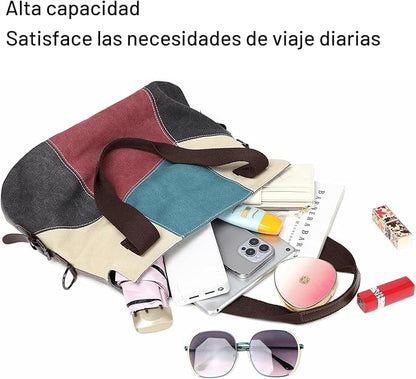 Bolso de Lona para Mujer Bolso de Las Señoras de la Lona Bolso de Hombro de Las Mujeres Bolso Bandolera Bolso Tote Bolso Shopper