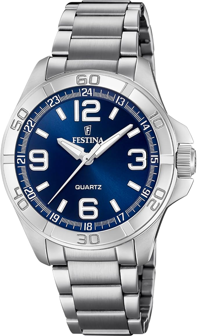 Festina Reloj Hombre Acero Inoxidable 316l - Movimiento de Cuarzo - Reloj Analógico Hombre - Resistente al Agua 5 ATM - Plateado F20434 - Special Prices