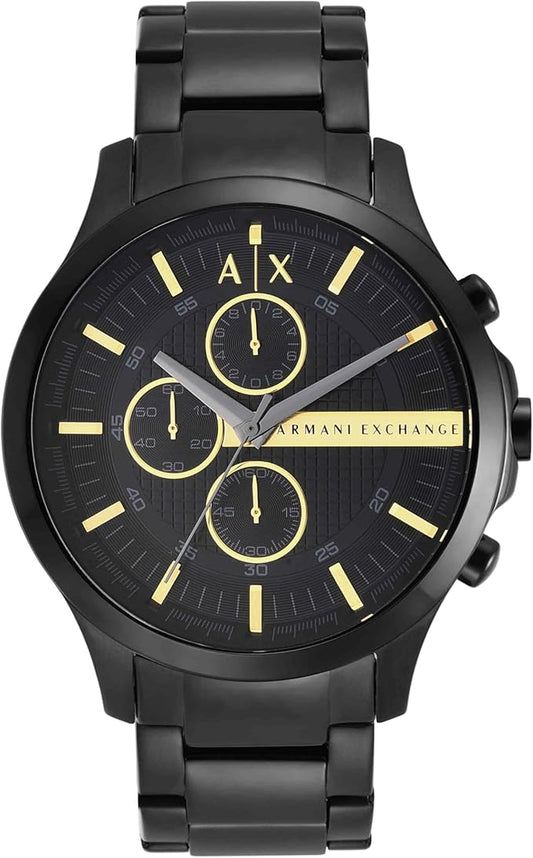 Armani Exchange Relojes de Hombre, Movimiento de Cuarzo cronógrafo y Caja de 46 mm con Correa de Acero Inoxidable