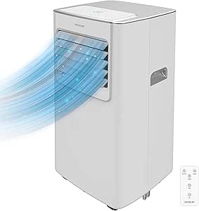 Cecotec Aire Acondicionado Portátil con Mando a Distancia ForceClima 7100. 7000 BTU, Bajo Consumo, Pantalla LED, 4 Modos, 2 Velocidades, Cobertura 15-20m2 [Clase de eficiencia energética A]