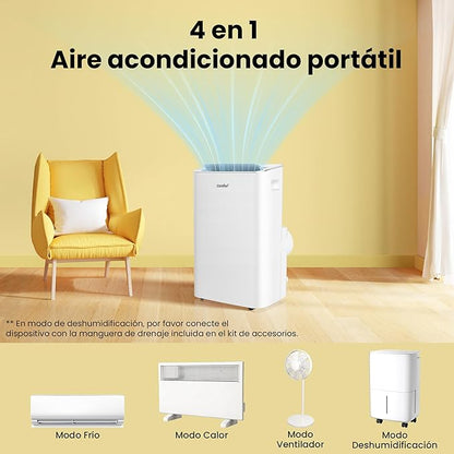 COMFEE Pingüino Aire Acondicionado Portátil Frío y Calor 3000 Frigorías / 12000 BTU - Climatizador Silencioso con Bomba Calor - Air Conditioner 4 en 1 con...
