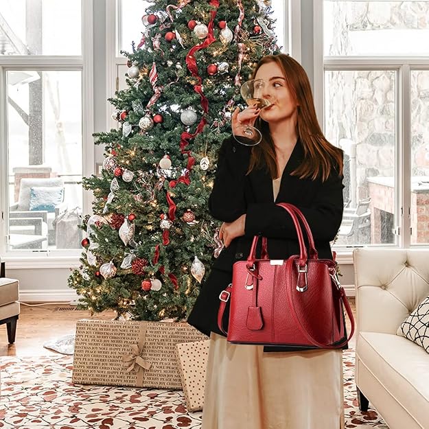 AioTio Bolsos de Mujer Grande Bolso de Hombro Bolso Bandolera Tote Bolso de Mano Cuero PU Conjunto de Bolsa Mujer Tarjetero Billetera 4pcs Set
