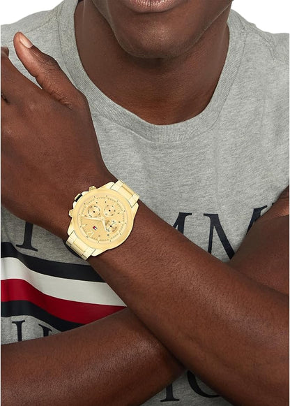 Tommy Hilfiger Reloj Analógico Multifunción de Cuarzo para Hombre con Correa de Acero Inoxidable, de Silicona o de Cuero