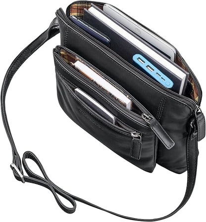 STILORD "Verdelio Moderno Bolso de Hombro de Cuero de las Señoras Pequeñas - Ideal como Bolsa Messenger de las Señoras - Bolso de las Mujeres la Tableta 10 Pulgadas Color:salerno - marrón