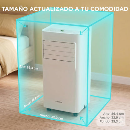 COMFEE Pingüino Aire Acondicionado Portátil 3 en 1 | 8000 BTU/2000 Frigorías Con App + Mando a Distancia | Climatizador y Deshumidificador | Bajo Consumo | Función Follow Me | Incluye kit de Ventana [Clase de eficiencia energética A]