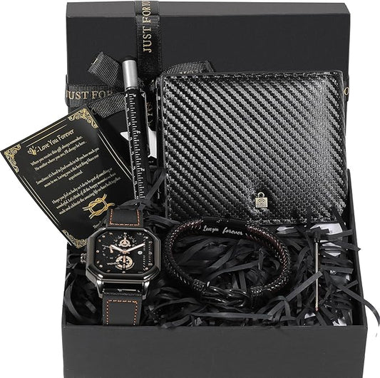 Juego de Regalo para Hombre, Reloj de Pulsera, Llavero, Gafas de Sol, día del Padre, día de San Valentín, Boda, Navidad, Novio, Regalo
