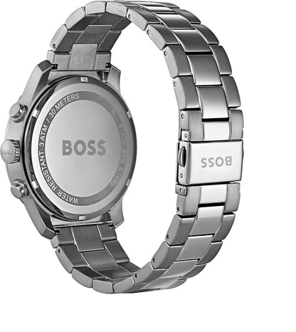 BOSS Reloj Cronógrafo de Cuarzo para Hombre de 44 mm Colección The Professional con Esfera Azul, Pulsera de Acero Inoxidable Plateado, 3 Subesferas, Resistencia al Agua 3ATM - 1513527