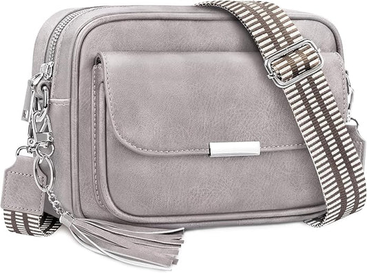Bolso Mujer Bandolera Mediano Bolso Bandolera Mujer Piel PU Bolso Cruzado De Mujer Con Correa Ancha Ajustable Bolsos Bandolera Para Mujer Damas Compras, Viaje y Trabajo