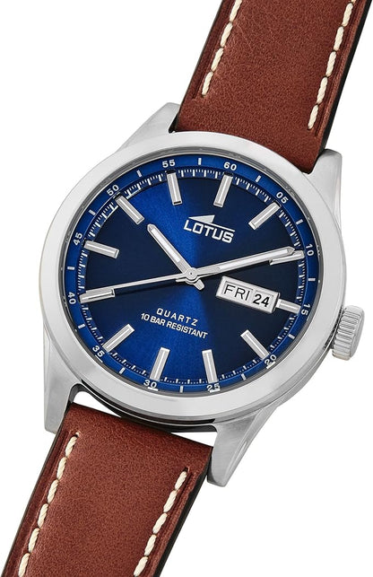 LOTUS Reloj Hombre Analógico de Cuero