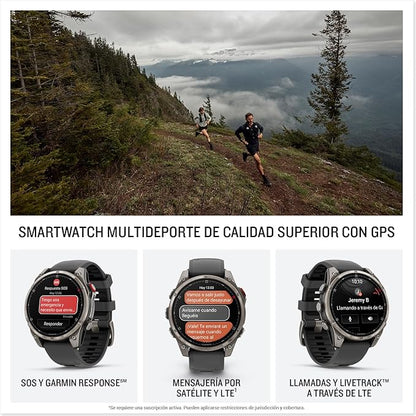 Garmin fēnix 8 Pro Zafiro, 47mm, Smartwatch Premium GPS Multideporte, Conectividad Satelital y LTE, Pantalla táctil AMOLED, Altavoz y micrófono Integrados, Mapas y hasta 15 días de autonomía, Grafito