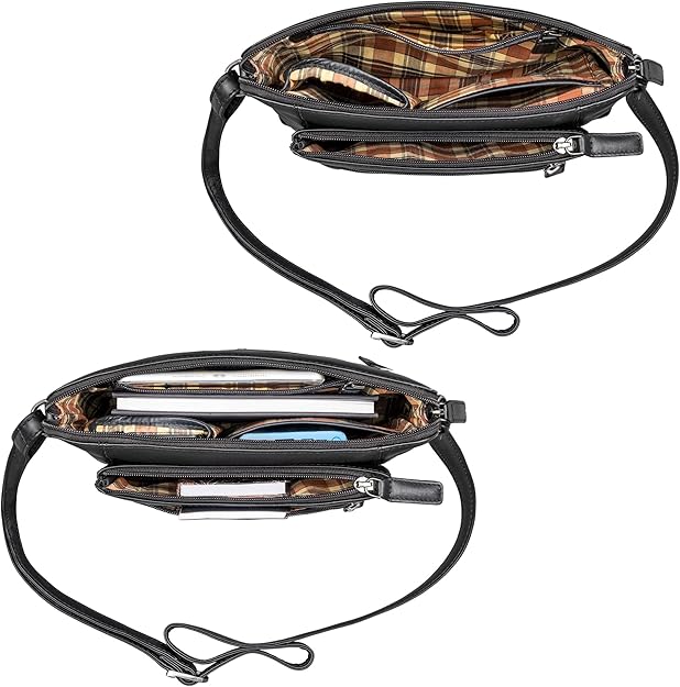 STILORD "Verdelio Moderno Bolso de Hombro de Cuero de las Señoras Pequeñas - Ideal como Bolsa Messenger de las Señoras - Bolso de las Mujeres la Tableta 10 Pulgadas Color:salerno - marrón