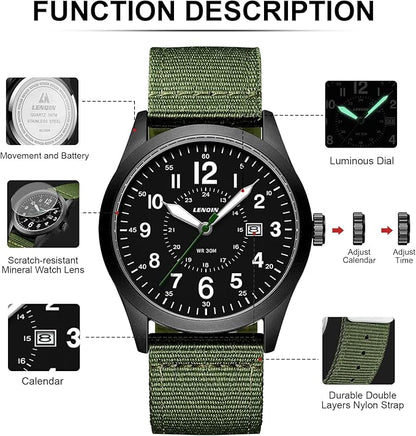 LN LENQIN Reloj Hombre Relojes Militares Relojes Analógicos De Cuarzo para Hombres
