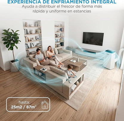 MIDEA Pingüino Aire Acondicionado Portátil 4 en 1 | 2250 Frigorías/9.000 BTU con Control por App | Climatizador y Deshumidificador hasta 25m2 - Modo Sleep, Mando a Distancia | Incluye kit de ventana [Clase de eficiencia energética A]