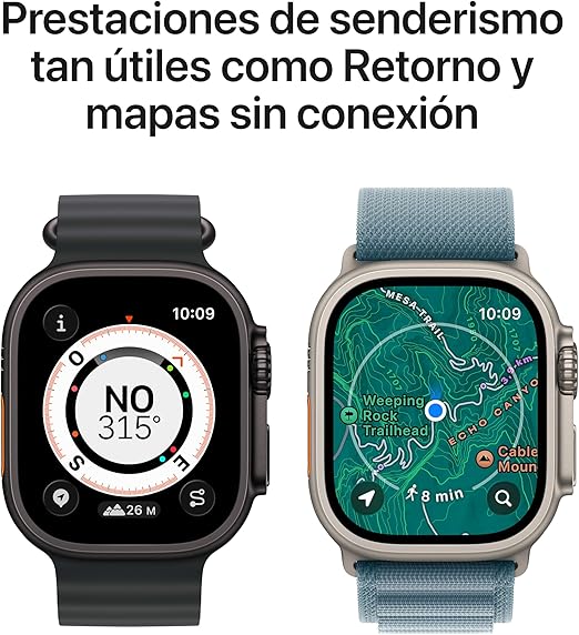 Apple Watch Ultra 3 GPS + Cellular, Reloj prémium para Running y Multideporte con Caja de Titanio Resistente de 49 mm y Correa Ocean Negra. Monitores avanzados de Salud