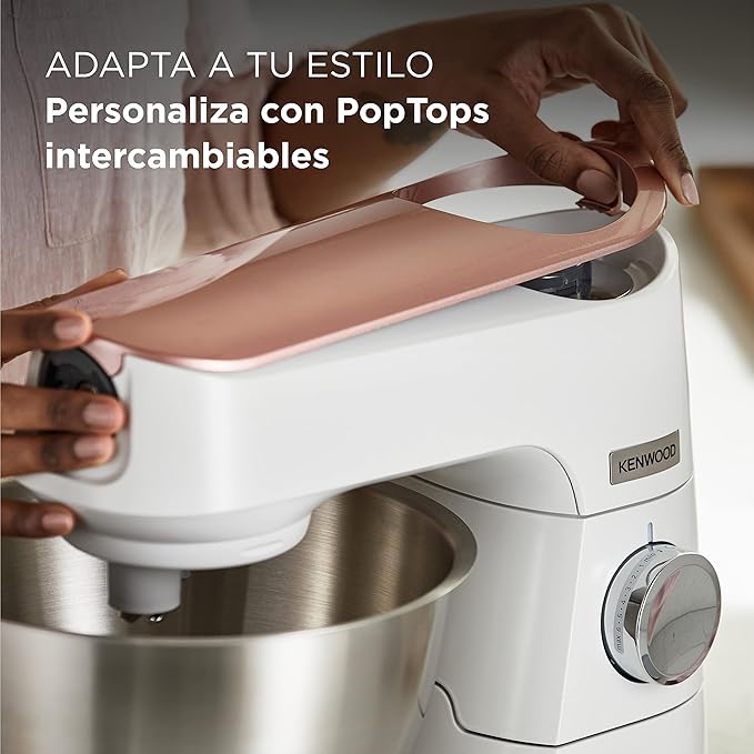 Kenwood Titanium Chef Baker KVC65.001WH - Robot de cocina con báscula integrada (1200 W, incluye 3 utensilios de pastelería, espátula y protector contra salpicaduras), color blanco