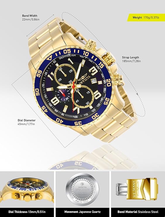 INVICTA Specialty Stainless Steel Men's Quartz Watch - 45mm