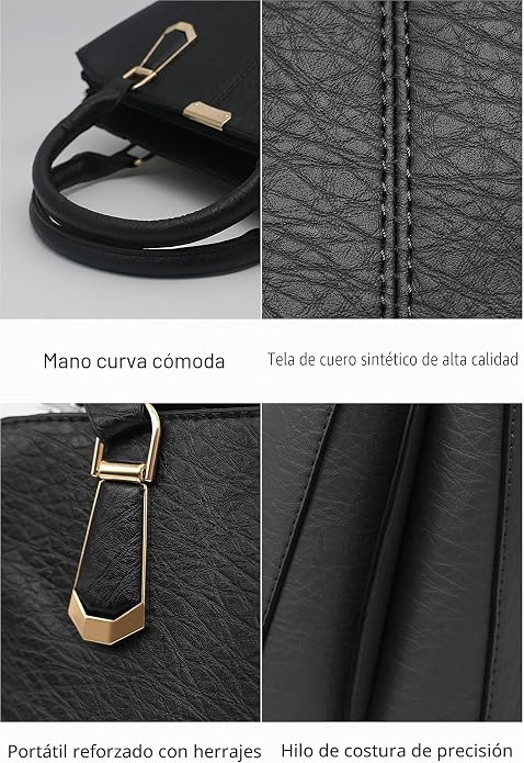 Pahajim Bolsos Bandolera Mujer Bolso de Mano Ajustables PU Piel Tote Bag Bolso Elegante Mujer para Trabajo Diario Vida