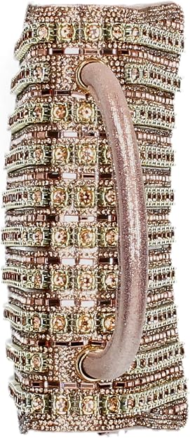 Laura Vita Mila 03 - Bolso de mano para mujer en oro iridiscente con piedras brillantes.