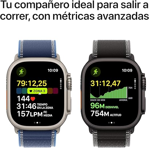 Apple Watch Ultra 3 GPS + Cellular, Reloj prémium para Running y Multideporte con Caja de Titanio Resistente de 49 mm y Correa Ocean Negra. Monitores avanzados de Salud