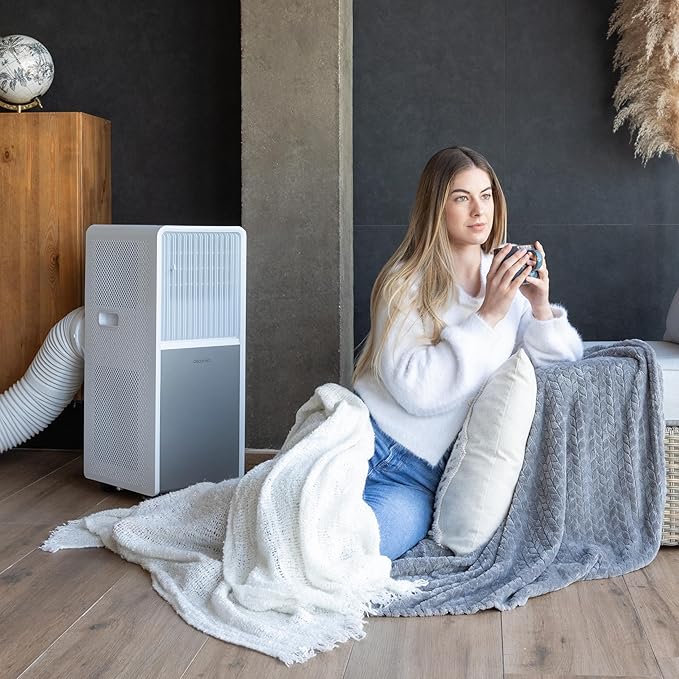 Cecotec Aire Acondicionado Portátil con Mando y Bomba de Calor ForceClima 9450 Style Heating, 9000 BTU, Táctil, Pantalla LED